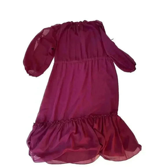 Misa Los Angeles Dress Maroon Tereza Dress Boho Peasant Oversized Dress Size XS - Picture 12 of 16